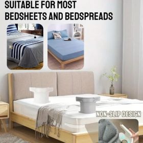 "Heavy Duty Lock Sheet Holders - Bed Sheet Clips Keep Fitted Sheets Tight on All Mattress Sizes (Twin/Queen/King)" (Color: White 4pcs)